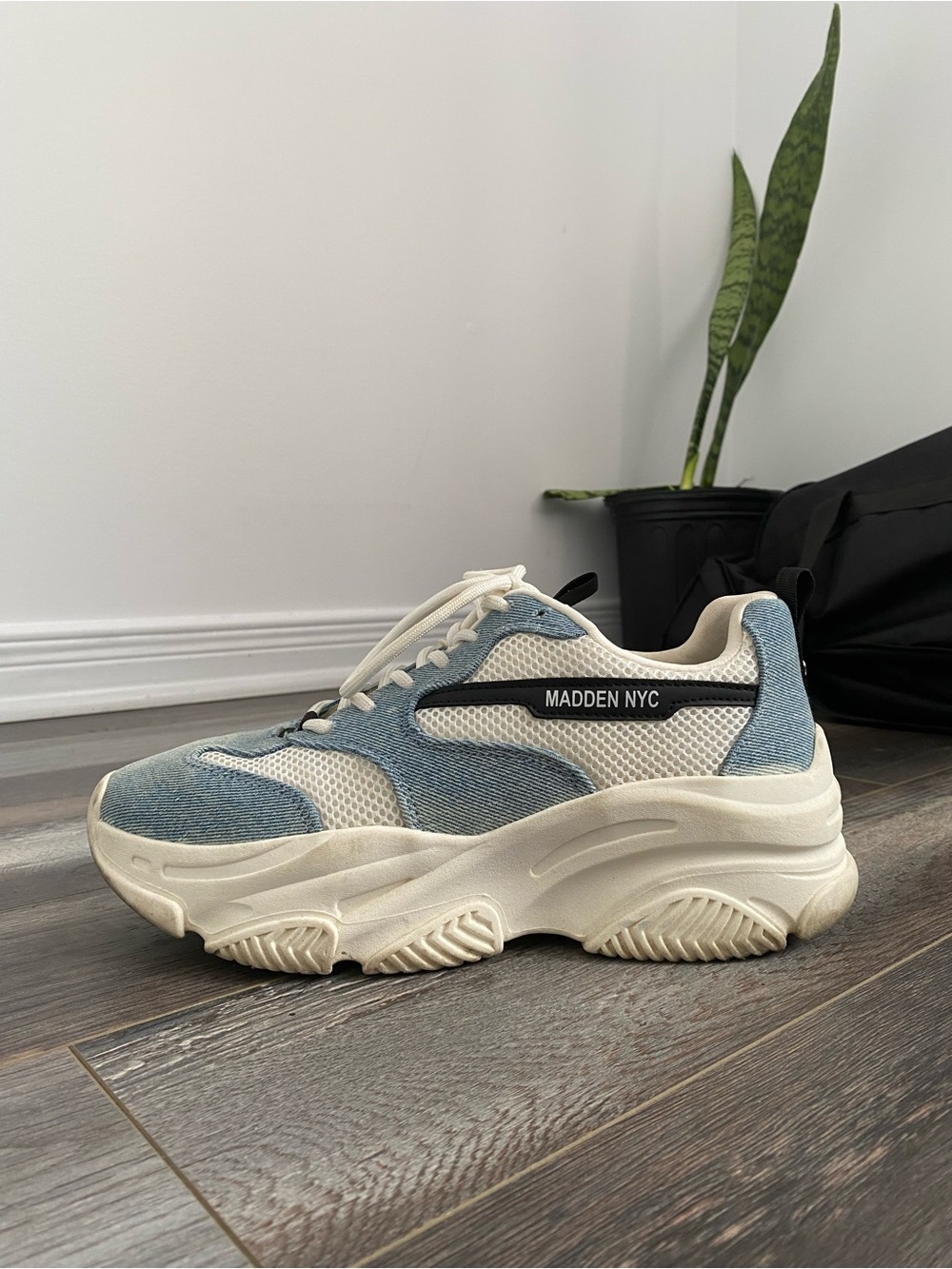 NYC Madden Women's Denim Blue & White Chunky Sneaker